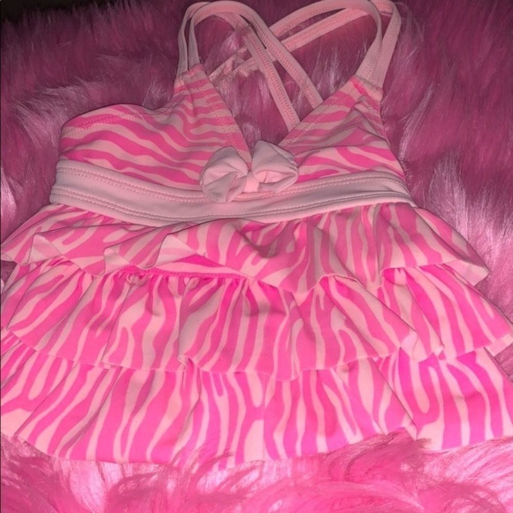 Joe boxer pink animal print swim top 4T w …